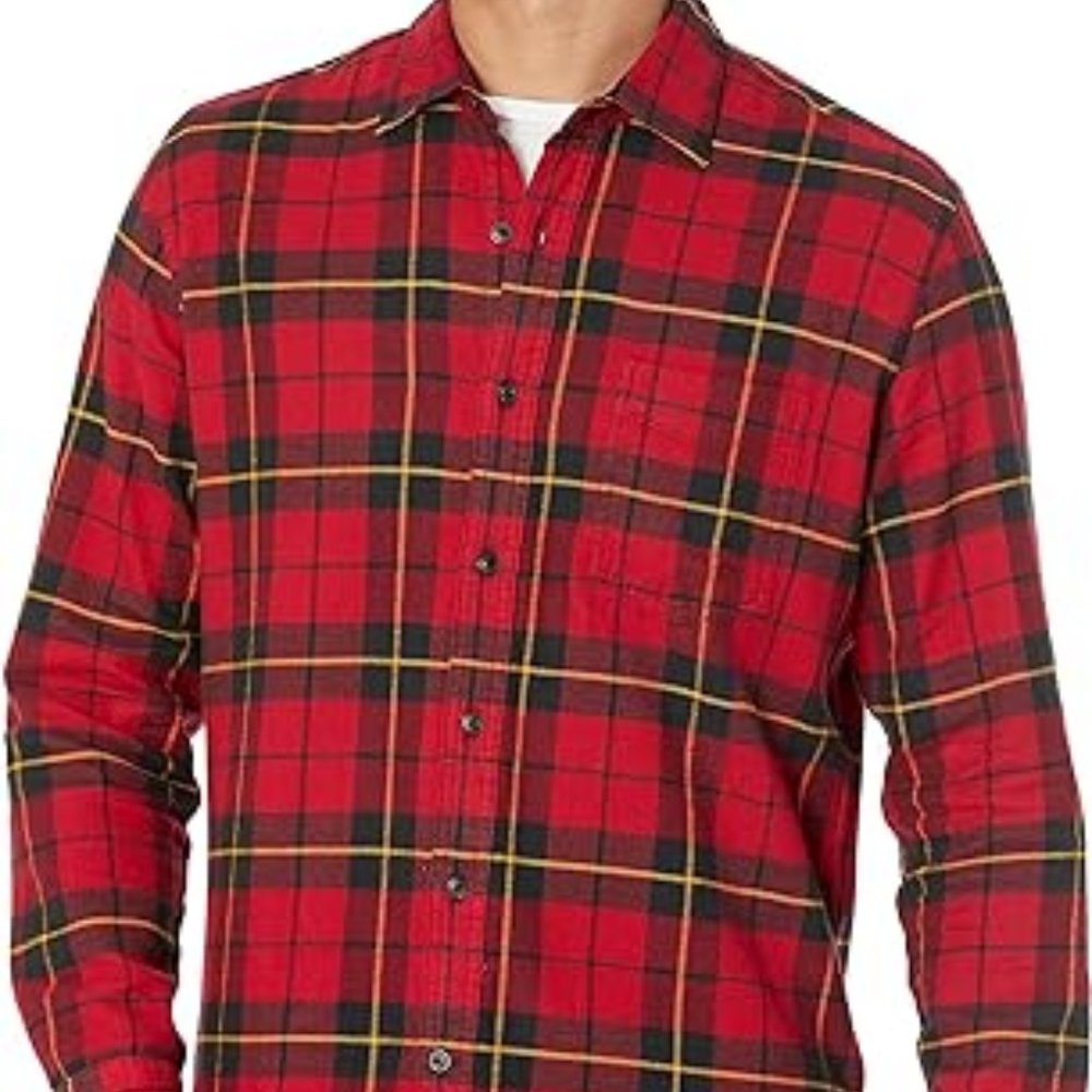 Essentials Men's Long-Sleeve Flannel Shirt (Available in Big‎ & Tall)